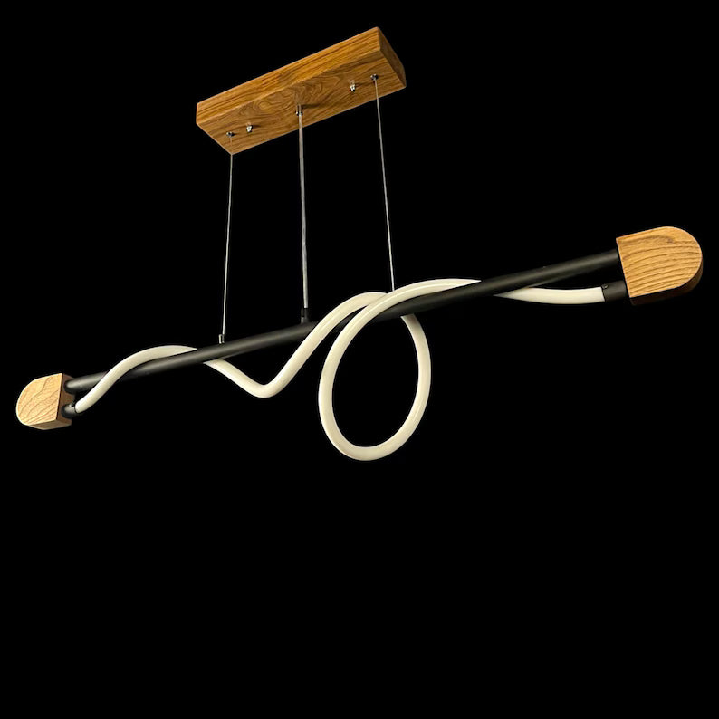 Modern Industrial Led Chandelier - Home Office Decor Lighting - Light Fixture for Dining Room, Kitchen Island or Living Room - Ceiling Lamp