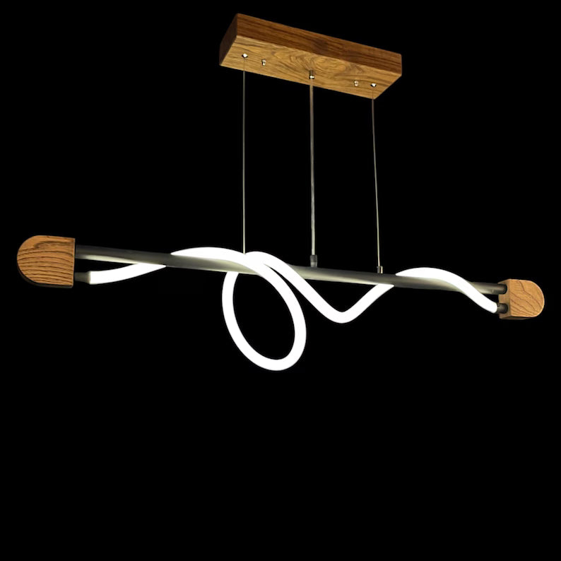 Modern Industrial Led Chandelier - Home Office Decor Lighting - Light Fixture for Dining Room, Kitchen Island or Living Room - Ceiling Lamp