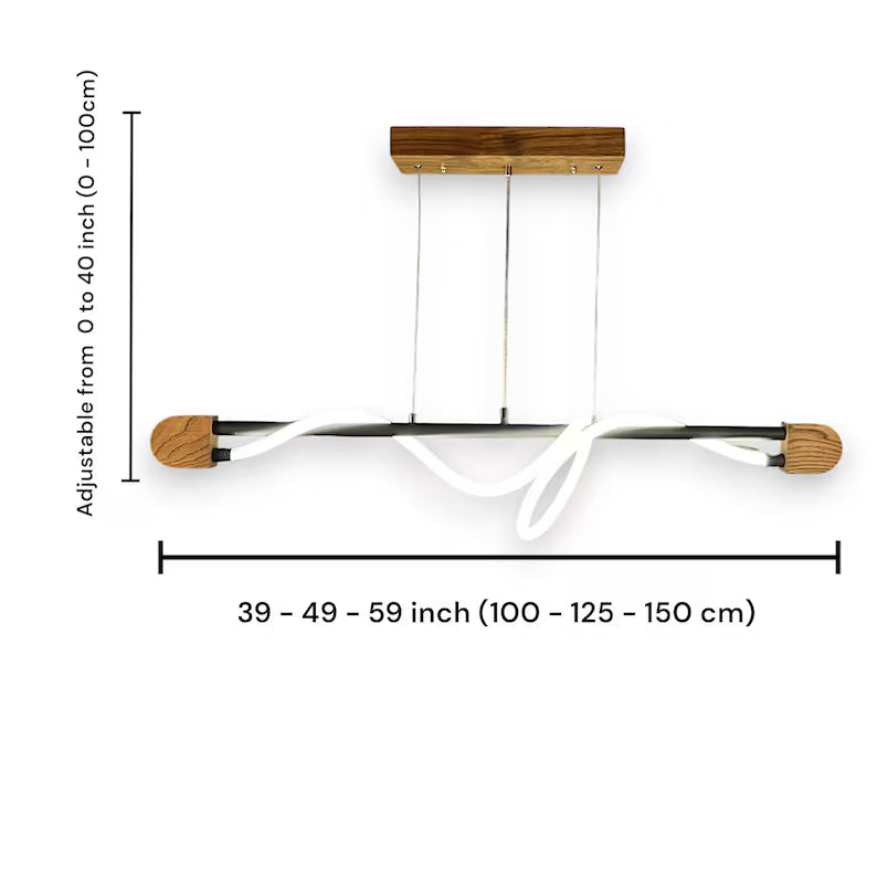 Modern Industrial Led Chandelier - Home Office Decor Lighting - Light Fixture for Dining Room, Kitchen Island or Living Room - Ceiling Lamp