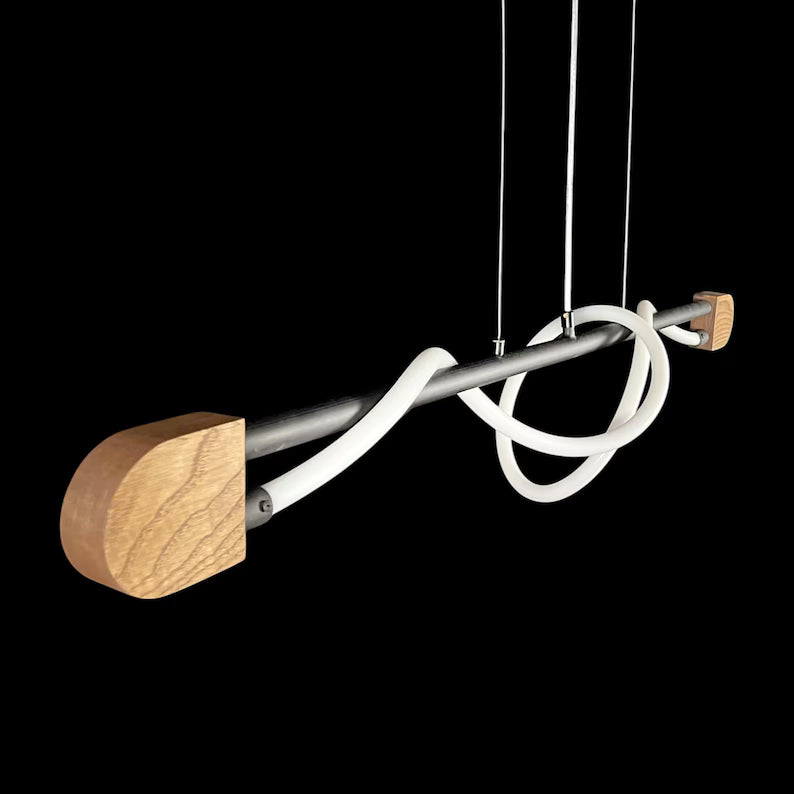 Modern Industrial Led Chandelier - Home Office Decor Lighting - Light Fixture for Dining Room, Kitchen Island or Living Room - Ceiling Lamp