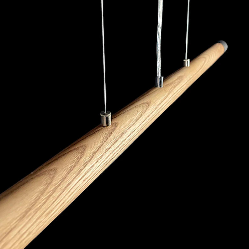 Handmade Wood Pendant Light - Linear Dimmable Ceiling Lamp - Light Fixture for Dining Room, Kitchen Island or Living Room - Home Decor Light