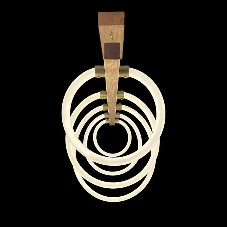 Handmade Wood Pendant Light - Dimmable Led Ceiling Lamp - Light Fixture for Dining Room, Kitchen Island or Living Room - Home Decor Light