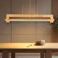 Handmade Wood Linear Pendant Light - Dimmable Wood Ceiling Lamp - Light Fixture for Dining Room, Kitchen Island or Living Room - Home Decor