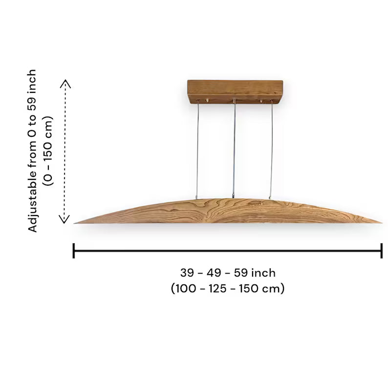 Handmade Wood LED Pendant Light - Dimmable Modern Chandelier - Home Decor Lighting - Wooden Light Fixture