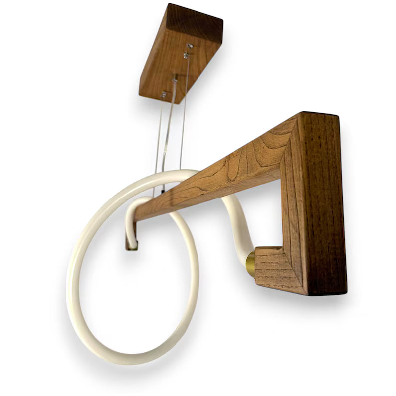 Wood Pendant Light – Home Decor Led Chandelier - Handmade Ceiling Lamp - Light Fixture for Dining Room, Kitchen Island or Living Room