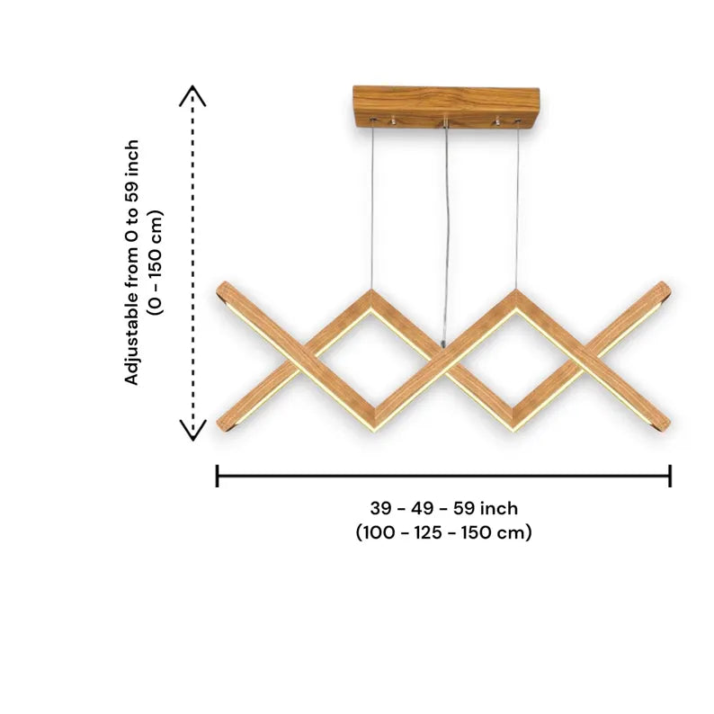 Handmade Pendant Light - Light Fixture for Dining Room, Kitchen Island or Living Room - Dimmable Wood Ceiling Light - Home Decor Lighting