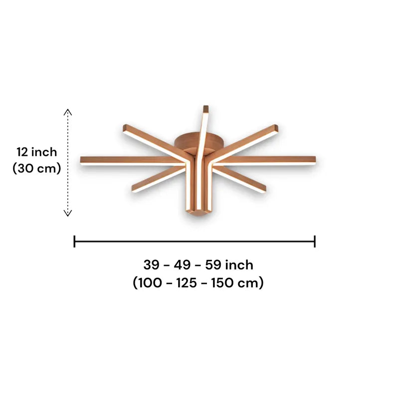 Handmade Wood Led Chandelier — Wood Pendant Light - Light Fixture for Dining Room, Kitchen Island or Living Room - Wood Ceiling Lamp