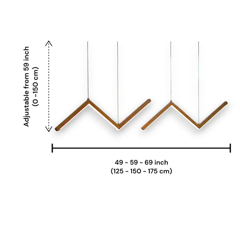 Zigzag Wood Pendant Light - Wood Dimmable Ceiling Light - Home Decor Lighting - Light Fixture for Dining Room, Kitchen Island or Living Room