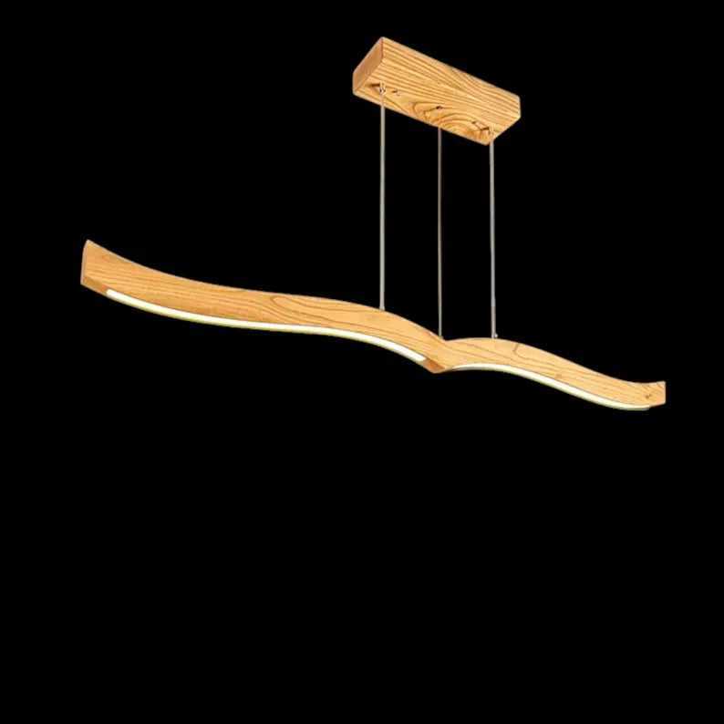 Handmade Curved Wood Pendant Light - Wood Ceiling Lamp - Home Decor Lighting - Light Fixture for Dining Room, Kitchen Island or Living Room