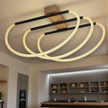 Dimmable LED Wood Loop Chandelier - Home Decor Light - Light Fixture for Dining Room, Kitchen Island or Living Room - Custom Hose Led Lamp