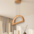 Handmade Wooden LED Pendant Light -Minimalist Ceiling Fixture - Light Fixture for Dining Room, Kitchen Island or Living Room - Chandelier