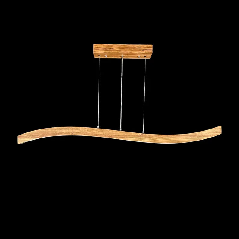 Handmade Wood Pendant Light - Dimmable Ceiling Lamp - Home Decor Lighting- Light Fixture for Dining Room, Kitchen Island or Living Room