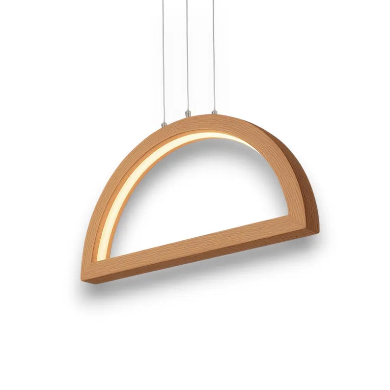 Handmade Wooden LED Pendant Light -Minimalist Ceiling Fixture - Light Fixture for Dining Room, Kitchen Island or Living Room - Chandelier