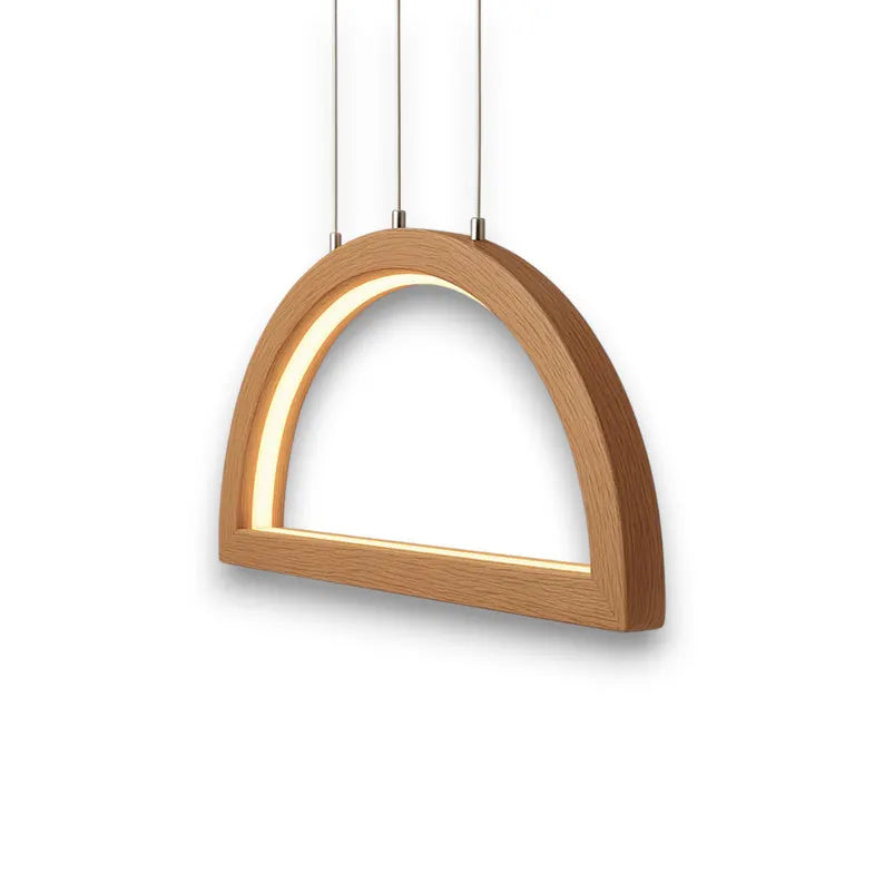 Handmade Wooden LED Pendant Light -Minimalist Ceiling Fixture - Light Fixture for Dining Room, Kitchen Island or Living Room - Chandelier