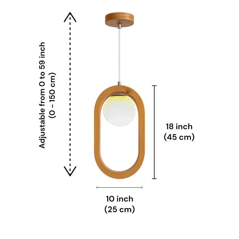Wood Globe Glass Chandelier - Handmade Modern Minimalist Pendant Lamp - Light Fixture for Dining Room, Kitchen Island or Living Room