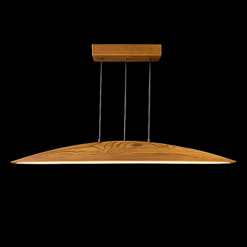 Handmade Wood LED Pendant Light - Dimmable Modern Chandelier - Home Decor Lighting - Wooden Light Fixture