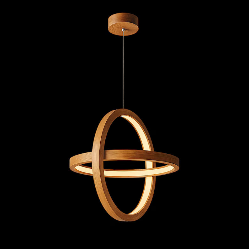 Handmade Wood Pendant Light - Wood Ceiling Lamp - Light Fixture for Dining Room, Kitchen Island or Living Room - Home Decor Lighting