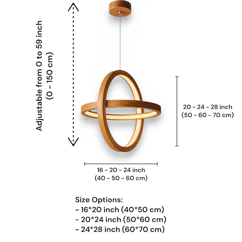 Handmade Wood Pendant Light - Wood Ceiling Lamp - Light Fixture for Dining Room, Kitchen Island or Living Room - Home Decor Lighting