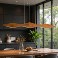 Curved Wood Pendant Light - Handmade Wood Led Chandelier - Light Fixture for Dining Room, Kitchen Island or Living Room - Home Decor Light