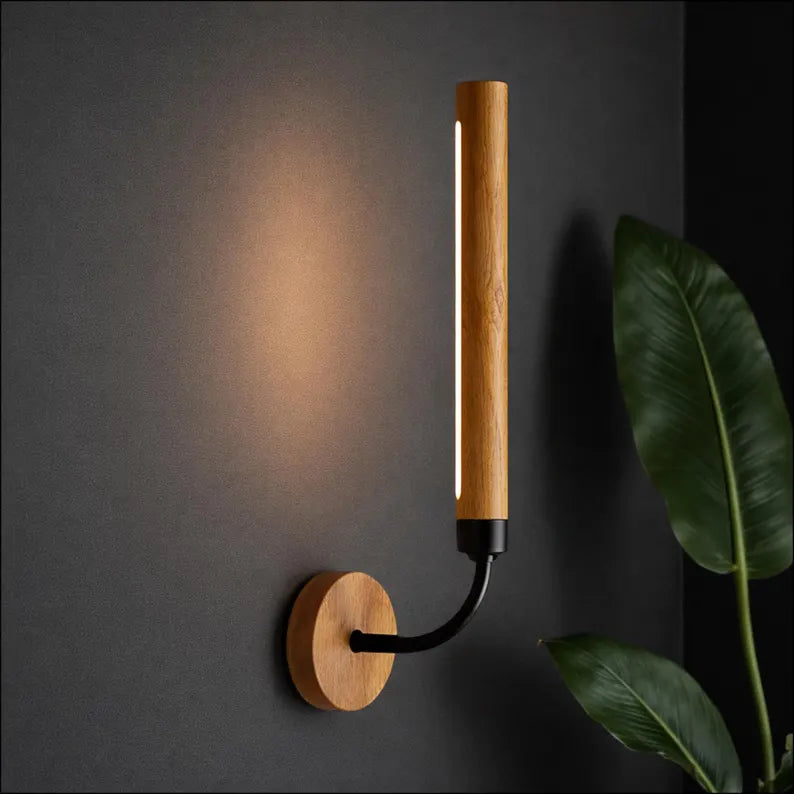 Handmade Wood Wall Sconce - Vertical Wall Led Light - Wall Light Fixture for Entryway Corridor Bedside Wall Lighting - Wall Decor Lighting