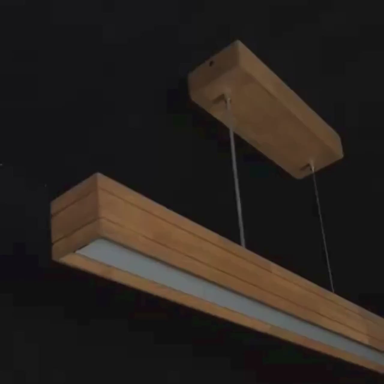 Wood Pendant Light - Handmade Wood Linear Ceiling Lamp - Home Decor Lighting - Light Fixture for Dining Room, Kitchen Island or Living Room