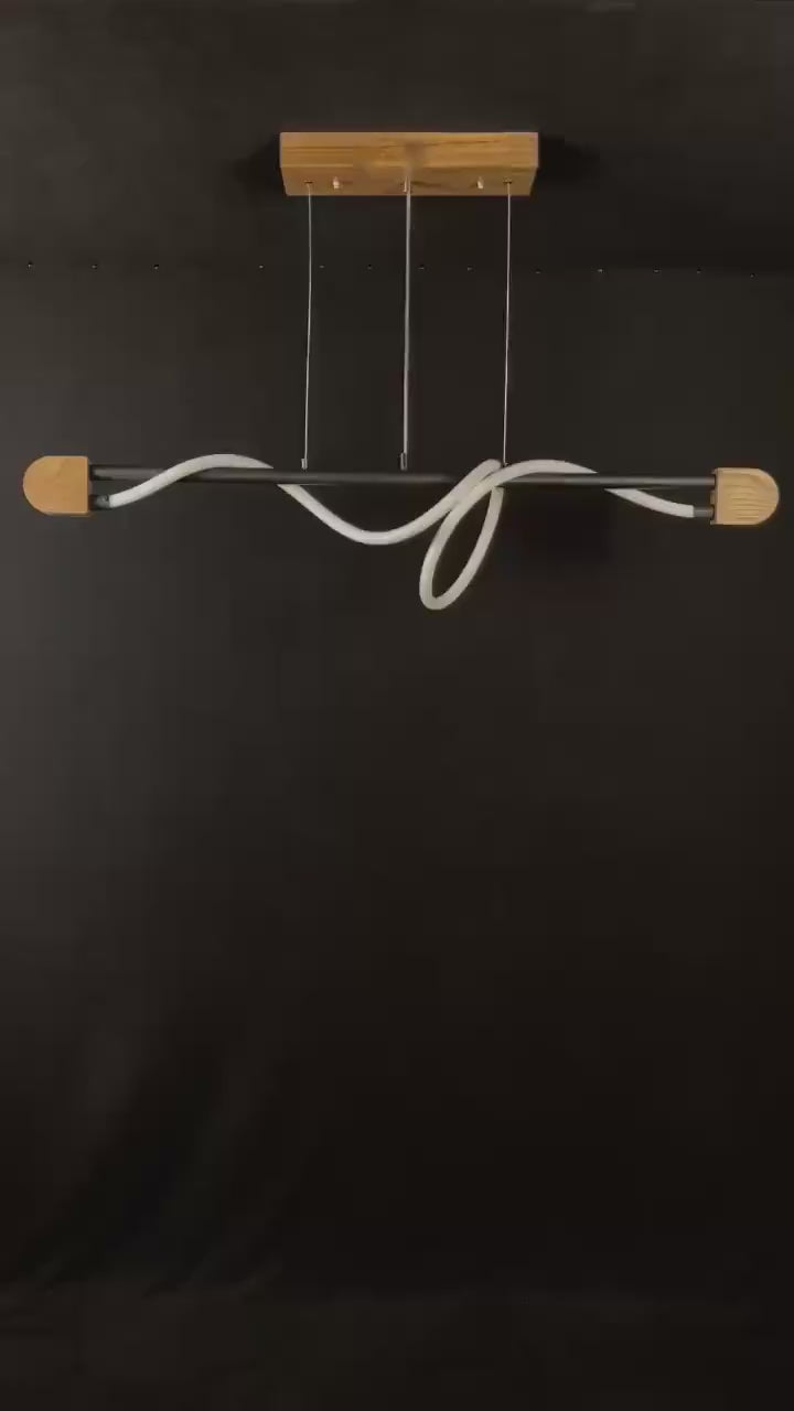 Modern Industrial Led Chandelier - Home Office Decor Lighting - Light Fixture for Dining Room, Kitchen Island or Living Room - Ceiling Lamp