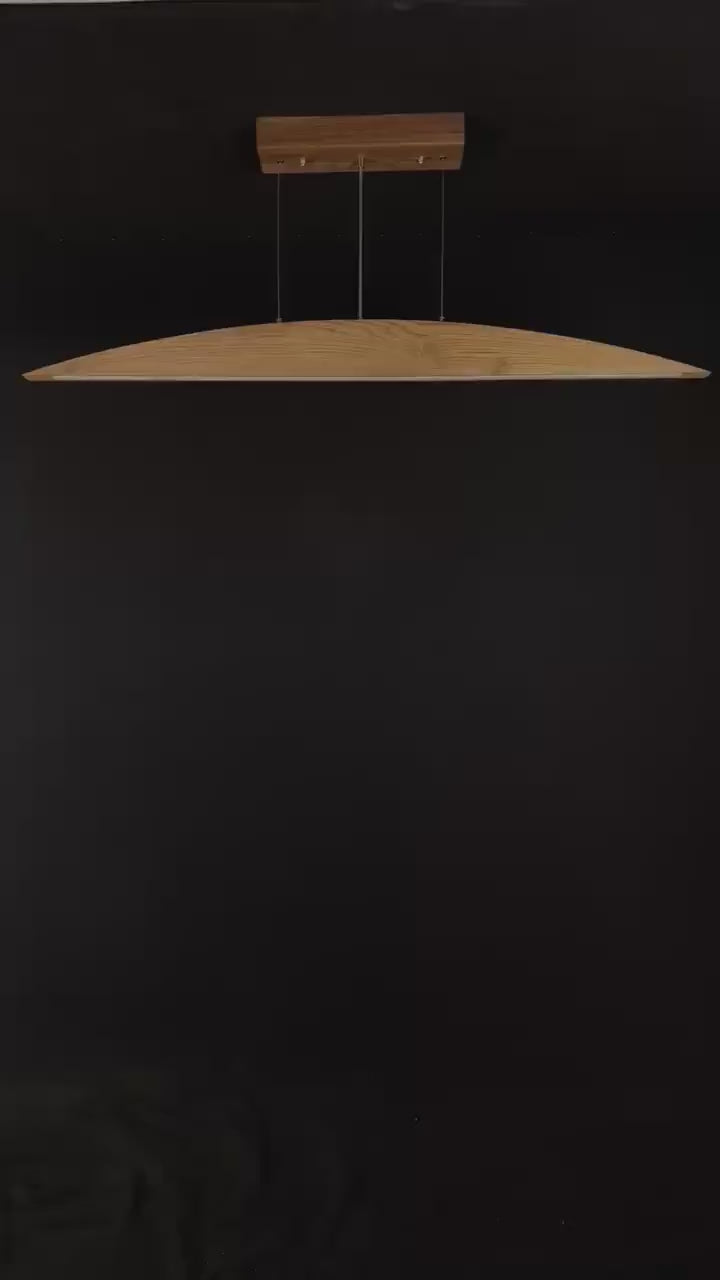 Handmade Wood LED Pendant Light - Dimmable Modern Chandelier - Home Decor Lighting - Wooden Light Fixture