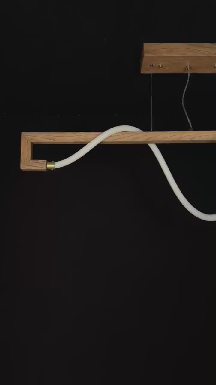 Wood Pendant Light – Home Decor Led Chandelier - Handmade Ceiling Lamp - Light Fixture for Dining Room, Kitchen Island or Living Room